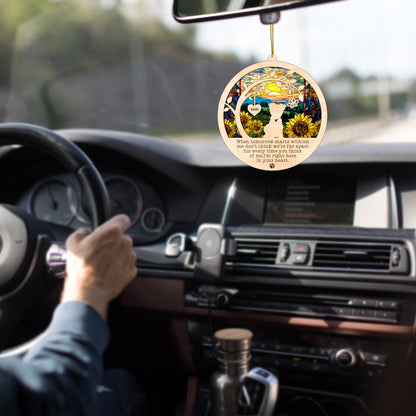 Netecom Yorkshire Terrier Dog Memorial Suncatcher, Personalized with Name Dog Suncatcher, Pet Loss Sun Catcher, Bereavement Gift Dog Memorial Ornament Loss of Pet Sympathy Gifts Dog Lovers