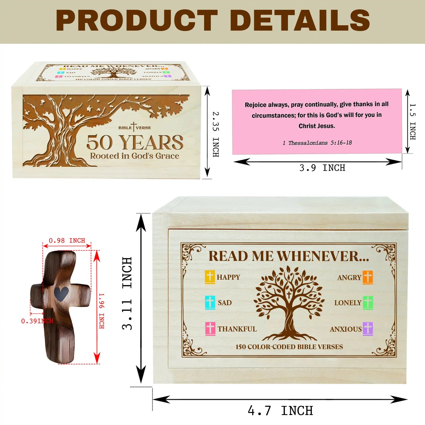 Personalized Bible Verse Box - Christian Birthday Gift With Custom Name & Year