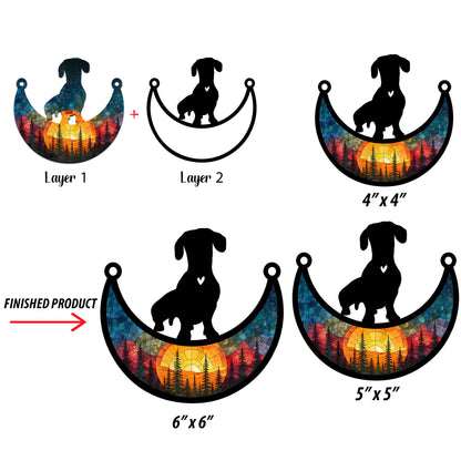 Netecom Personalized Dachshund Memorial Suncatcher, Custom Dachshund Ornament with Name Date, Dog Loss Sympathy Gift, Pet Loss Remembrance Gifts, Bereavement Gifts for Loss of Pet, Dog Grief Gift