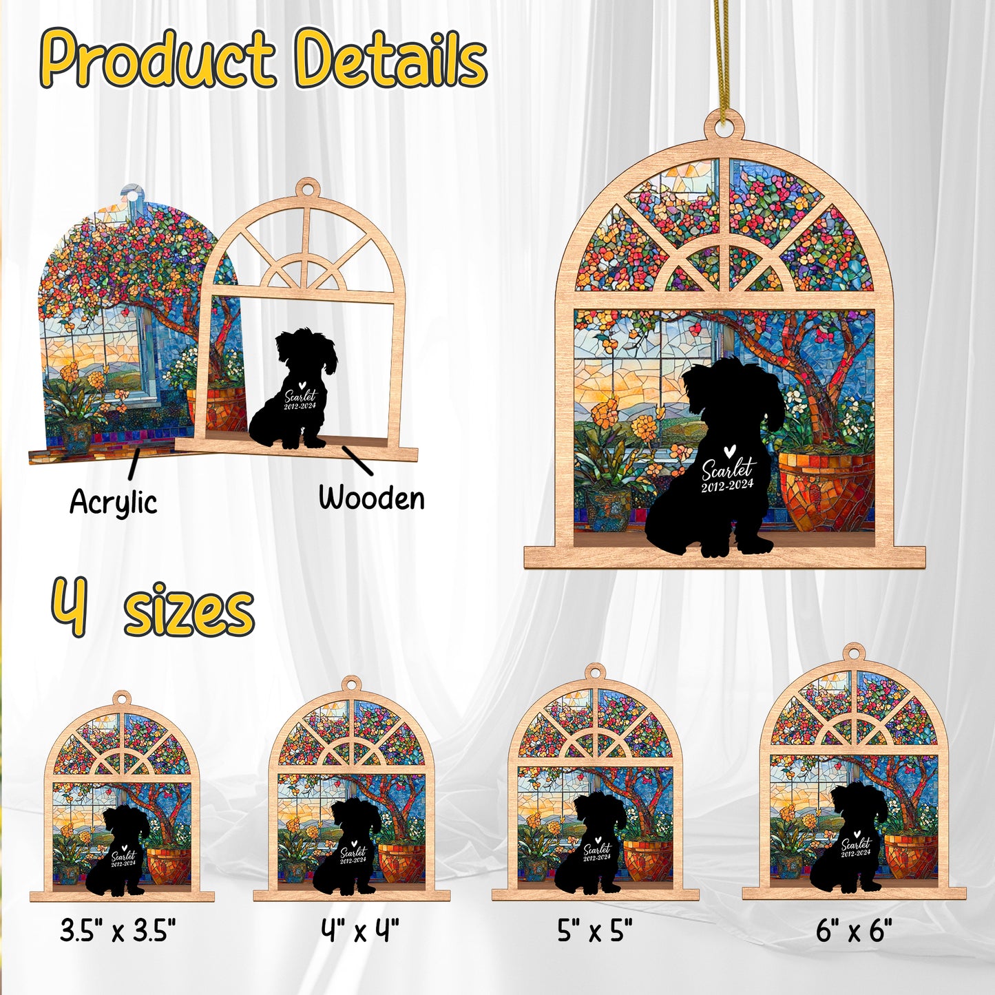 Netecom Personalized Maltese Memorial Suncatcher – Maltese Dog Loss Sympathy Gift & Pet Remembrance Keepsake
