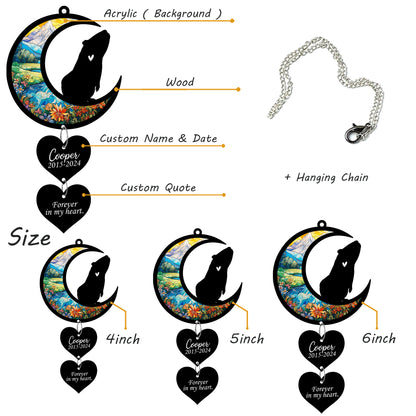 Netecom Personalized Guinea Pig Moon Heart Memorial Ornament – Pet Loss Sympathy Gift, Forever in My Heart Keepsake