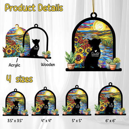 Netecom Personalized Chihuahua Memorial Suncatcher, Custom Chihuahua Ornament with Name Date, Dog Loss Sympathy Gift, Pet Loss Remembrance Gifts, Bereavement Gifts for Loss of Pet, Passing Away Gifts