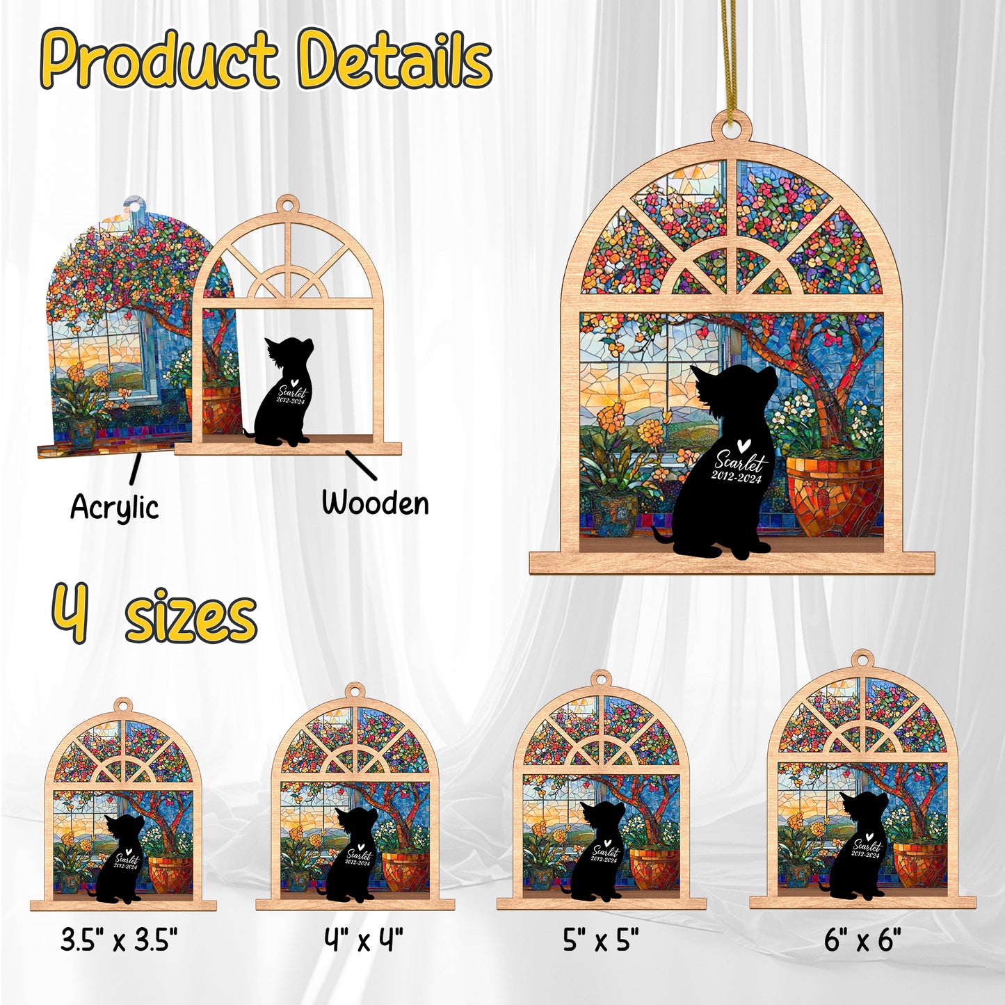 Netecom Personalized Chihuahua Memorial Suncatcher – Chihuahua Pet Loss Sympathy Gift & Remembrance Ornament