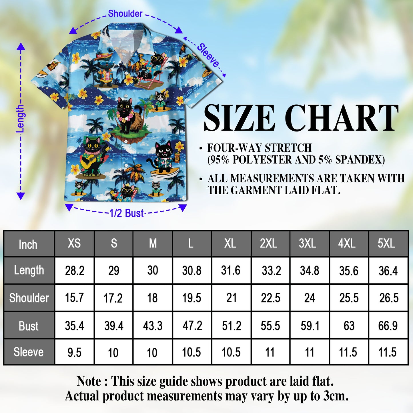Netecom Matching Black Cat Beach Hawaiian Shirt for Dog and Owner, Aloha Summer Shirt, 3D Cat Print Outfit for Pet and Human, Beach Vacation Casual Wear
