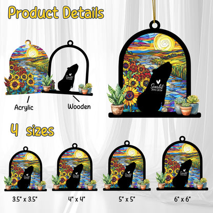 Netecom Personalized Guinea Pig Memorial Suncatcher, Custom Guinea Pig Ornament with Name Date, Pet Loss Sympathy Gift, Pet Loss Remembrance Gift, Bereavement Gifts for Loss of Pet, Passing Away Gift