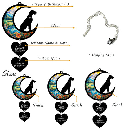 Netecom Personalized Great Dane Moon Heart Memorial Ornament – Dog Loss Gift, Pet Remembrance Keepsake