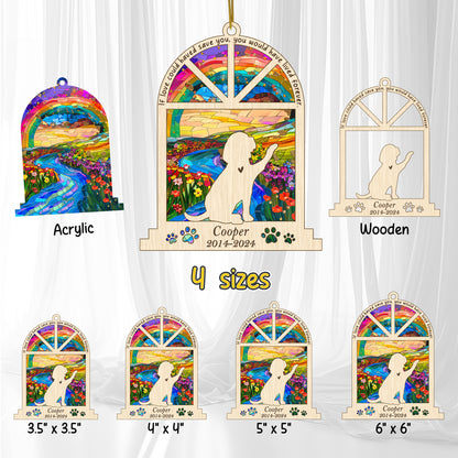 Netecom Personalized Beagle Memorial Window Ornament, Custom Beagle Dog Ornament with Name Date, Pet Loss Remembrance Gift, Sympathy Gift for Dog Lovers
