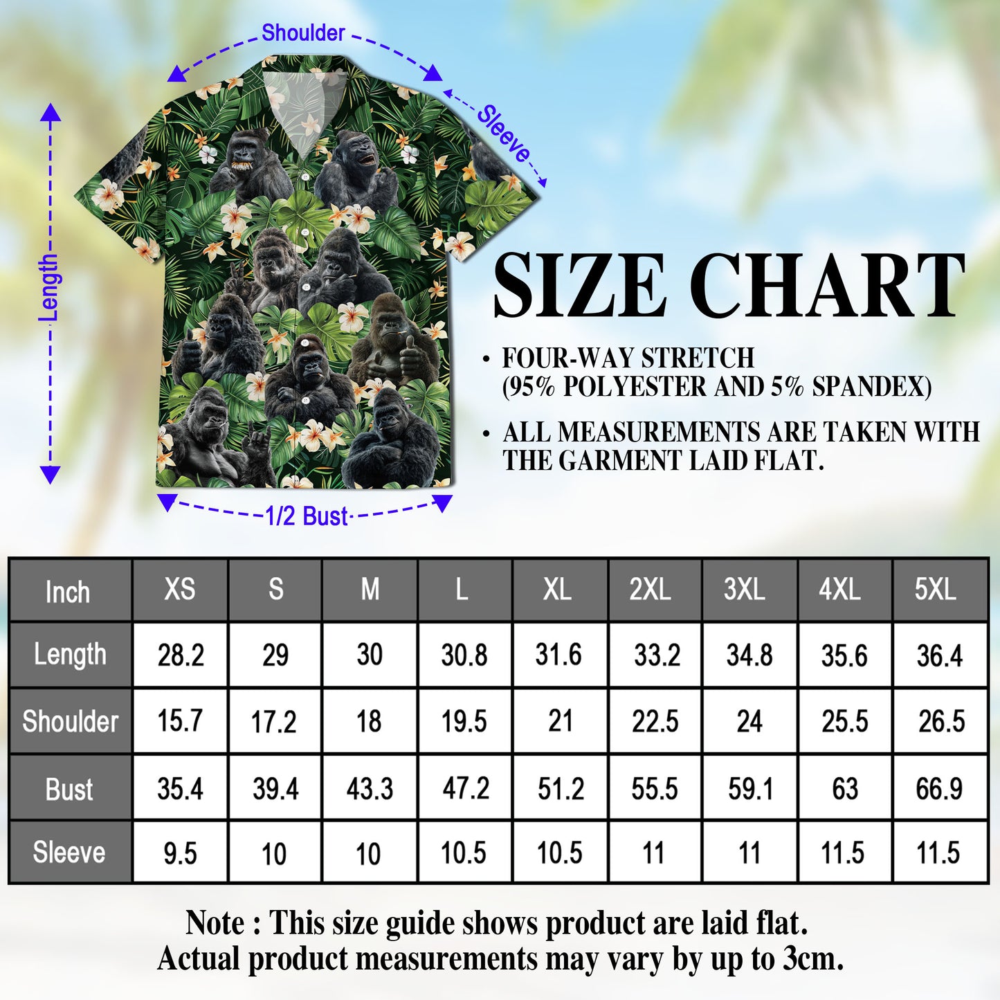 Netecom Funny Gorilla Smoking Hawaiian Shirt, Monkey Lover Gifts, Tropical Animal Button Down Summer Beach Shirts