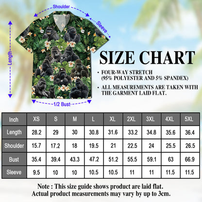 Netecom Funny Gorilla Smoking Hawaiian Shirt, Monkey Lover Gifts, Tropical Animal Button Down Summer Beach Shirts