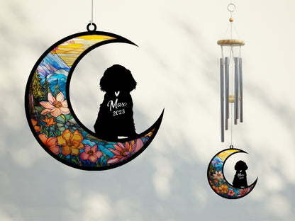 Netecom Cocker Spaniel Dog Wind Chimes Memorial, Personalized Pet Memorial Windchime for Dogs Suncatcher, Dog Loss Memorial Ornament, Loss of Pet Remembrance Gift, Sympathy Pet Wind Chimes Outdoor Garden