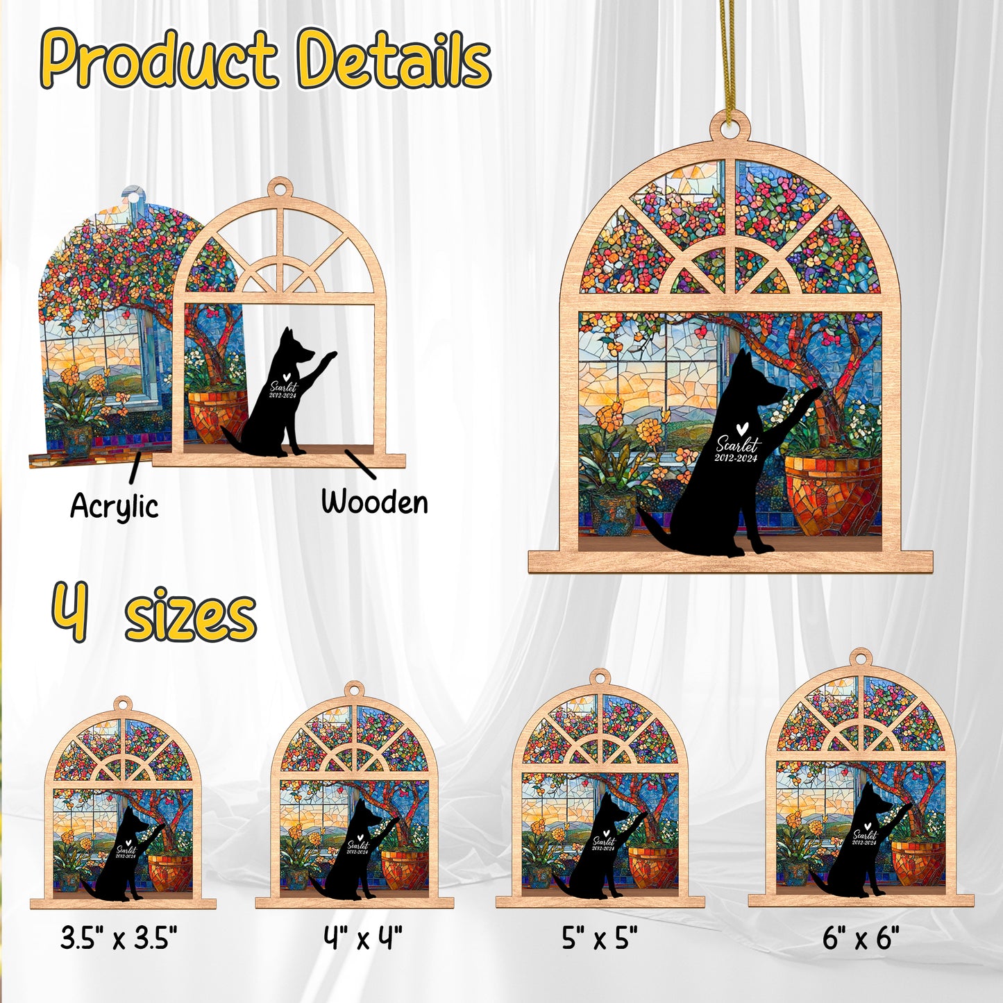Netecom Personalized German Shepherd Memorial Suncatcher – Dog Loss Sympathy Gift & Pet Remembrance Keepsake