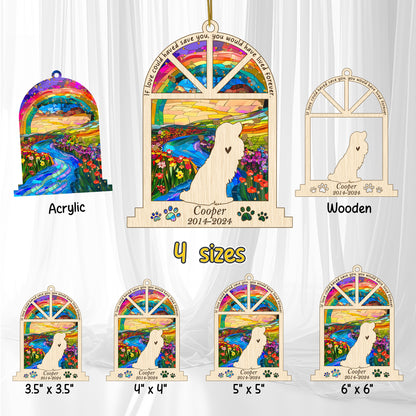 Netecom Personalized Cavalier King Charles Spaniel Memorial Window Ornament, Custom Dog Ornament with Name Date, Pet Loss Remembrance Gift, Sympathy Keepsake