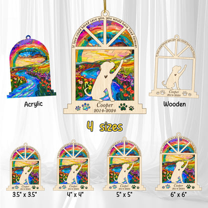 Netecom Personalized Boxer Memorial Window Ornament, Custom Dog Memorial Ornament with Name Date, Pet Loss Remembrance Gift, Dog Sympathy Keepsake