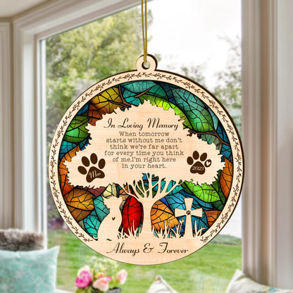 Netecom Personalized Chihuahua Memorial Suncatcher, Chihuahua Dog Memorial Gifts with Name Date, Pet Loss Light Catcher, Bereavement Gift Dog Memorial Ornament Loss of Pet Sympathy Gift for Dog Lover