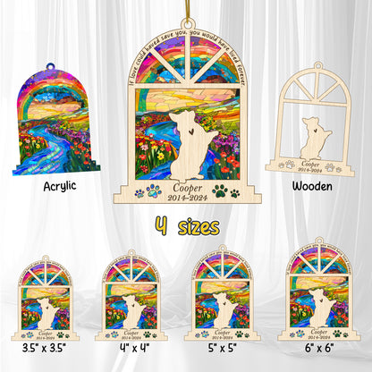 Netecom Personalized Corgi Memorial Window Ornament, Custom Dog Ornament with Name Date, Pet Loss Sympathy Gift, Dog Passing Away Remembrance Keepsake