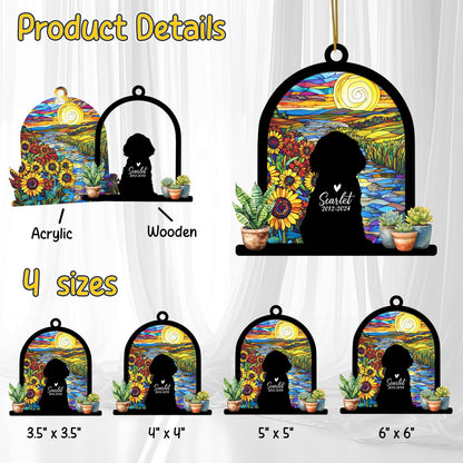 Netecom Personalized Cocker Spaniel Memorial Suncatcher, Custom Cocker Spaniel Ornament with Name Date, Dog Loss Sympathy Gift, Pet Loss Remembrance Gifts, Bereavement Gifts for Loss of Pet