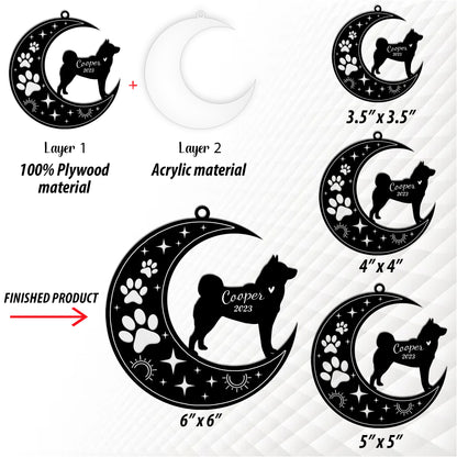 Netecom Akita Dog Memorial Suncatcher, Personalized Akita Ornament with Name Date, Dog Loss Sympathy Gift for Pet Loss Sun Catchers, Dog Grief Gift, Bereavement Gifts for Loss of Pet