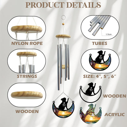 Netecom Personalized Bulldog Dog Memorial Wind Chimes with Suncatcher, Pet Loss Sympathy Gift, Remembrance Ornament for Dog Lovers, Outdoor Garden Decor