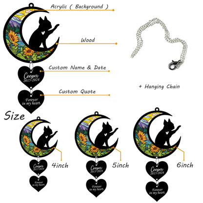 Netecom Personalized Boston Terrier Moon Heart Memorial Ornament – Dog Loss Sympathy Gift, Pet Remembrance Keepsake