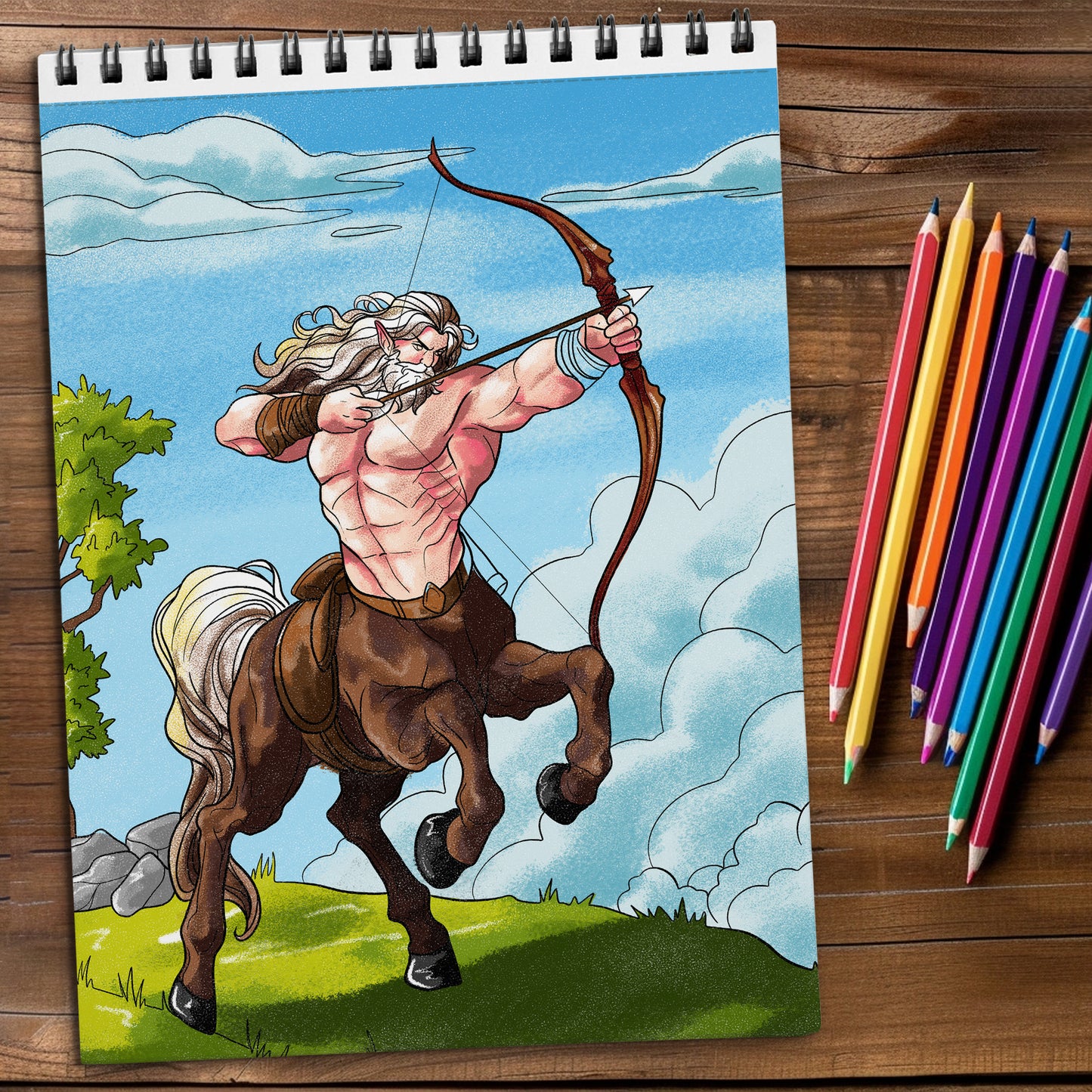 Mythical Creatures Coloring Book Spiral Bound for Adult, Softcover