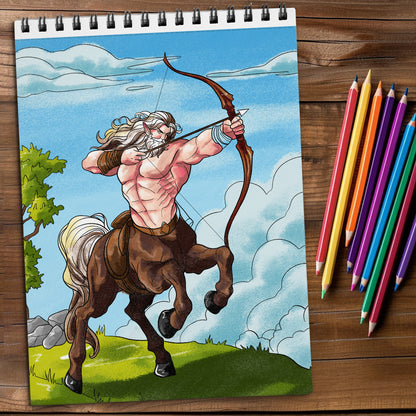 Mythical Creatures Coloring Book Spiral Bound for Adult, Softcover
