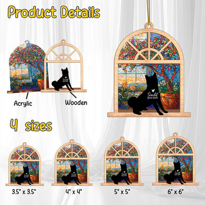 Netecom Personalized Akita Memorial Suncatcher, Akita Ornament with Name & Date, Dog Loss Sympathy Gift, Pet Loss Remembrance Gift