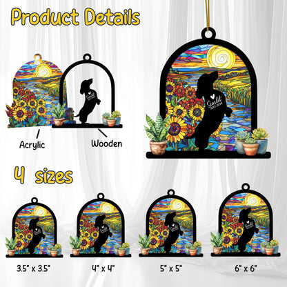 Netecom Personalized Dachshund Memorial Suncatcher, Custom Dachshund Ornament with Name Date, Dog Loss Sympathy Gift, Pet Loss Remembrance Gifts, Bereavement Gifts for Loss of Pet, Passing Away Gifts