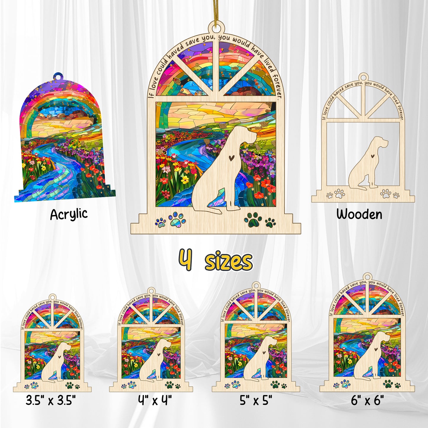 Netecom Personalized Great Dane Memorial Window Ornament, Custom Dog Ornament with Name Date, Pet Loss Remembrance Gift, Bereavement Keepsake