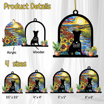 Netecom Personalized Jack Russell Memorial Suncatcher, Custom Jack Russell Ornament with Name Date, Dog Loss Sympathy Gift, Pet Loss Remembrance Gifts, Passing Away, Bereavement Gifts for Loss of Pet
