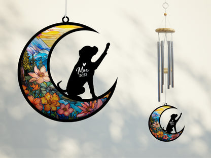 Netecom Boxer Dog Wind Chimes Memorial, Personalized Pet Memorial Windchime for Dogs Suncatcher, Dog Loss Memorial Ornament, Loss of Pet Remembrance Gift, Sympathy Pet Wind Chimes Outdoor Garden