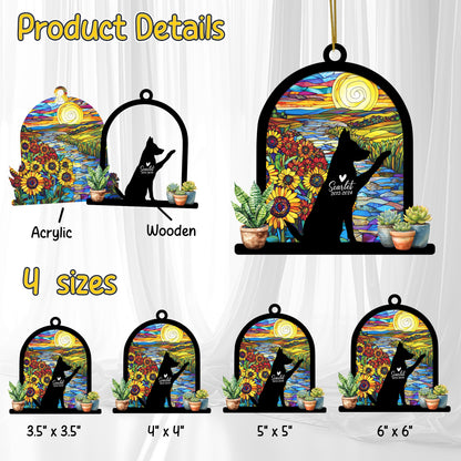 Netecom Personalized German Shepherd Memorial Suncatcher, Custom German Shepherd Ornament with Name Date, Dog Loss Sympathy Gift, Pet Loss Remembrance Gifts, Bereavement Gifts for Loss of Pet