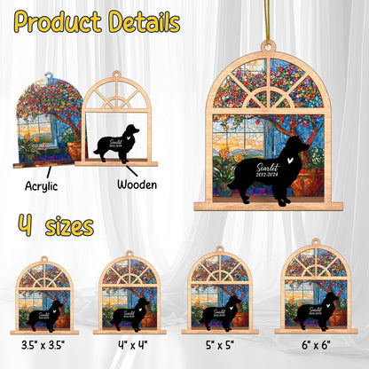 Netecom Personalized Border Collie Memorial Suncatcher, Custom Border Collie Ornament with Name & Date, Dog Loss Sympathy Gift, Pet Remembrance Gift
