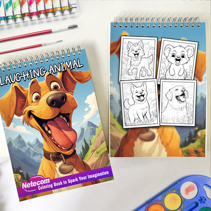 Laughing Animal Spiral Bound Coloring Book, Immerse Yourself in the World of Funny Creatures with 30 Captivating Coloring Pages