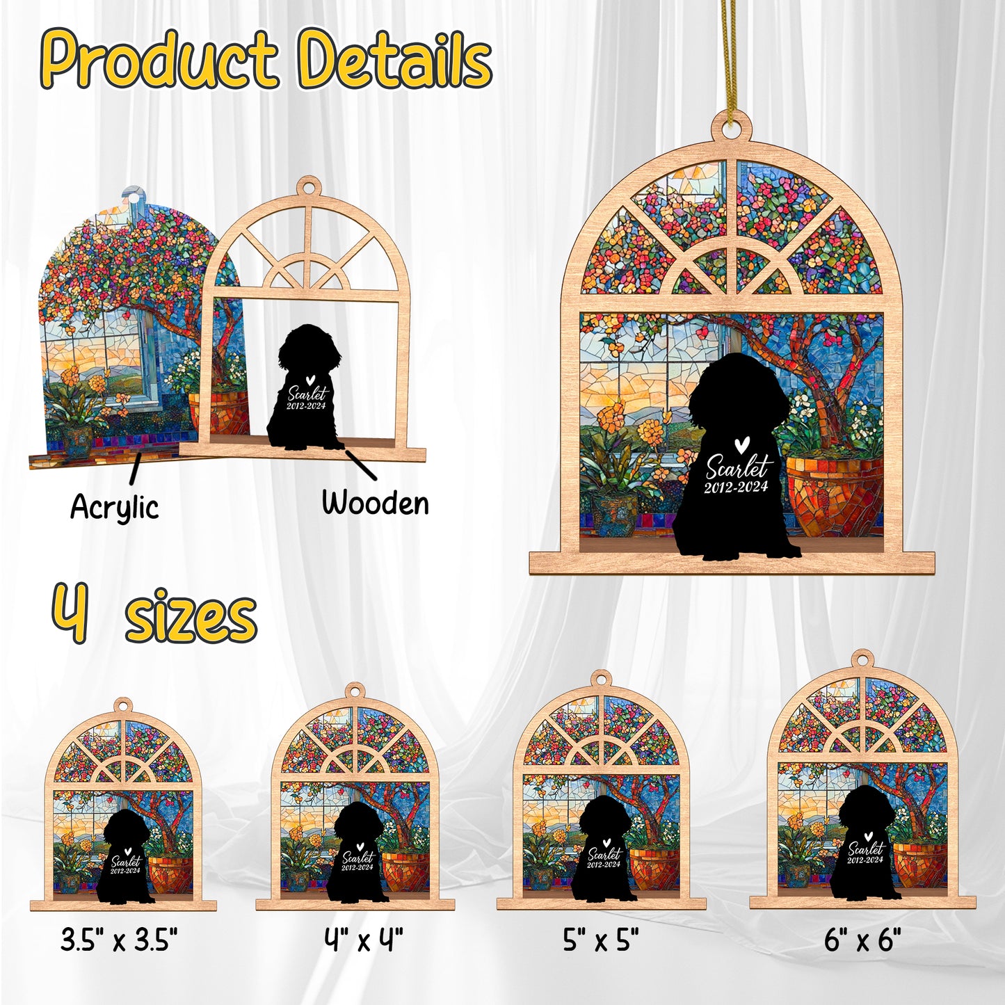 Netecom Personalized Cocker Spaniel Memorial Suncatcher – Dog Loss Sympathy Gift & Pet Remembrance Keepsake