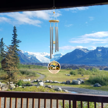 Netecom Akita Dog Wind Chimes Memorial, Personalized Pet Memorial Wind Chimes for Dogs Suncatcher, Dog Loss Memorial Ornament, Sympathy Wind Chimes Outside Garden Decor, Loss of Pet Remembrance Gift