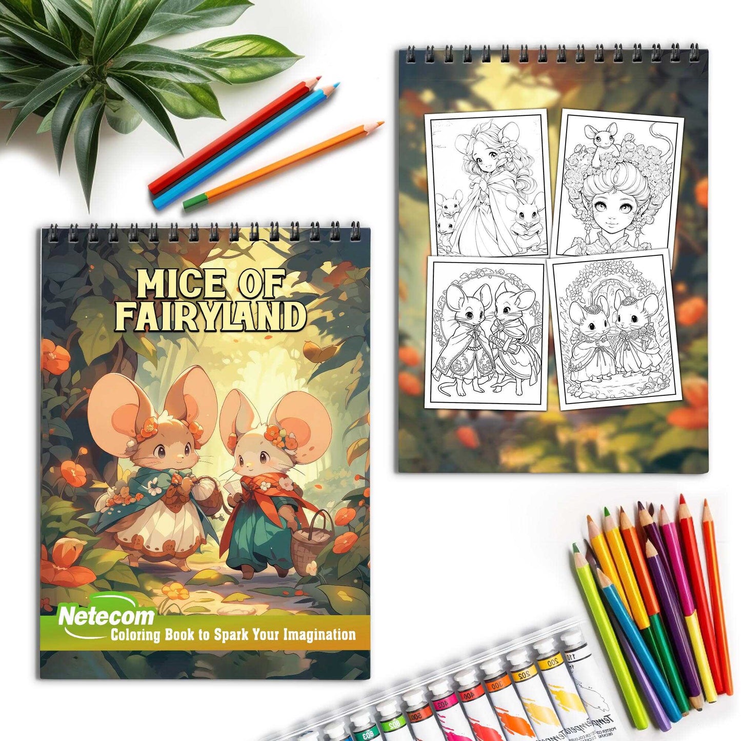 Tales of Tiny Mice Spiral Bound Coloring Book, Journey into a World of Imagination with 30 Artistic Coloring Pages Inspired by the Tales of Tiny Mice.