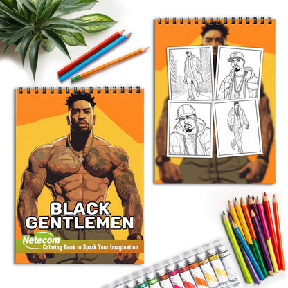 Black Gentlemen Spiral Bound Coloring Book, Indulge in 30 Dashing Coloring Pages, Fostering Focus and Imagination while Celebrating Handsome Black Gentlemen