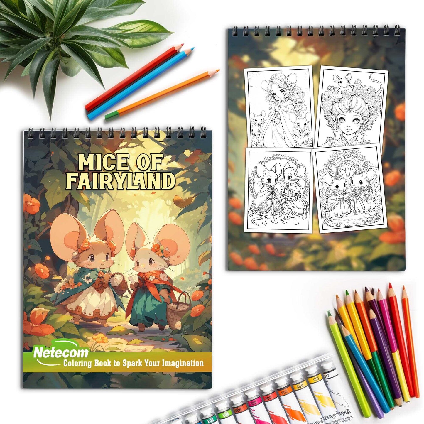 Mice of Fairyland Spiral Bound Coloring Book, Discover the Magic of Fairytales through 30 Exquisitely Illustrated Coloring Pages of Mice in Fairyland.