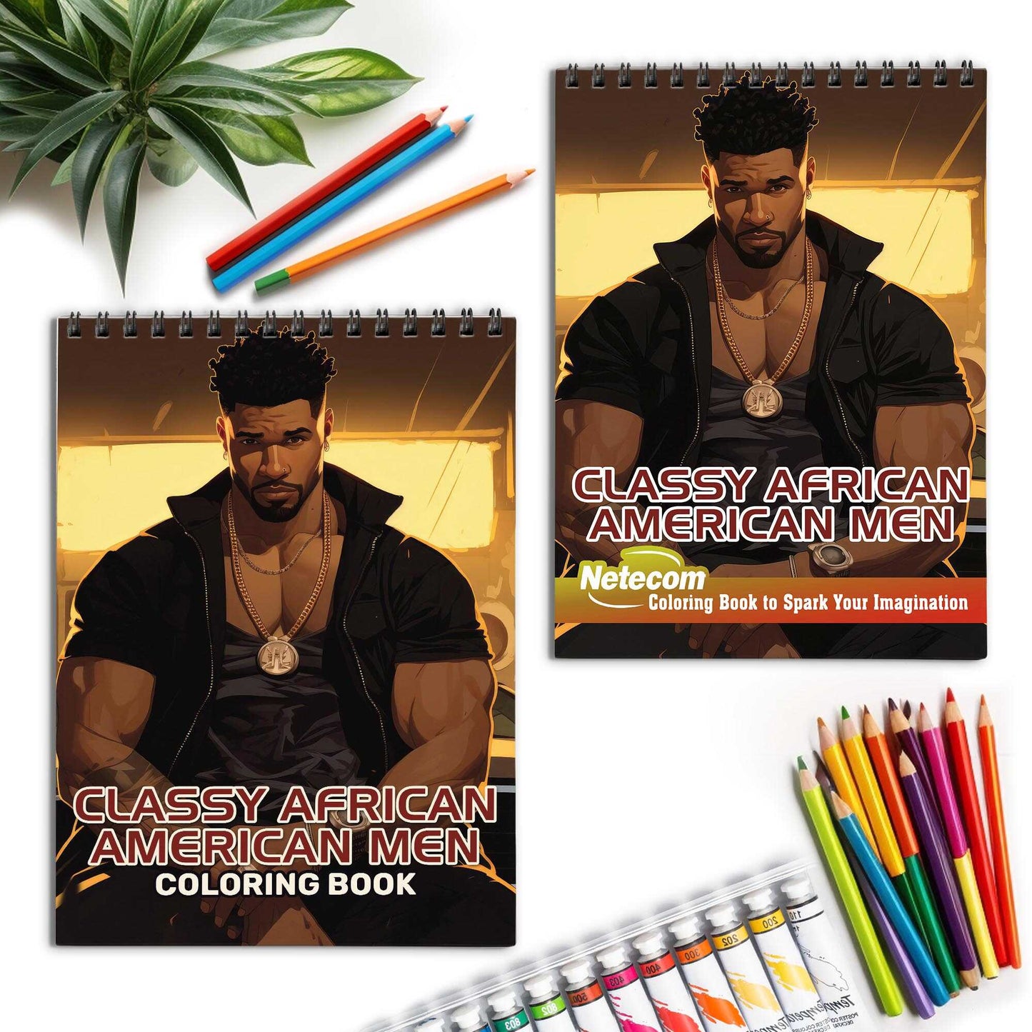 Classy African American Men Spiral Bound Coloring Book, Discover Classic Charm with 30 Enchanting Coloring Pages, Unleashing Your Creativity in the World of Classy African American Men