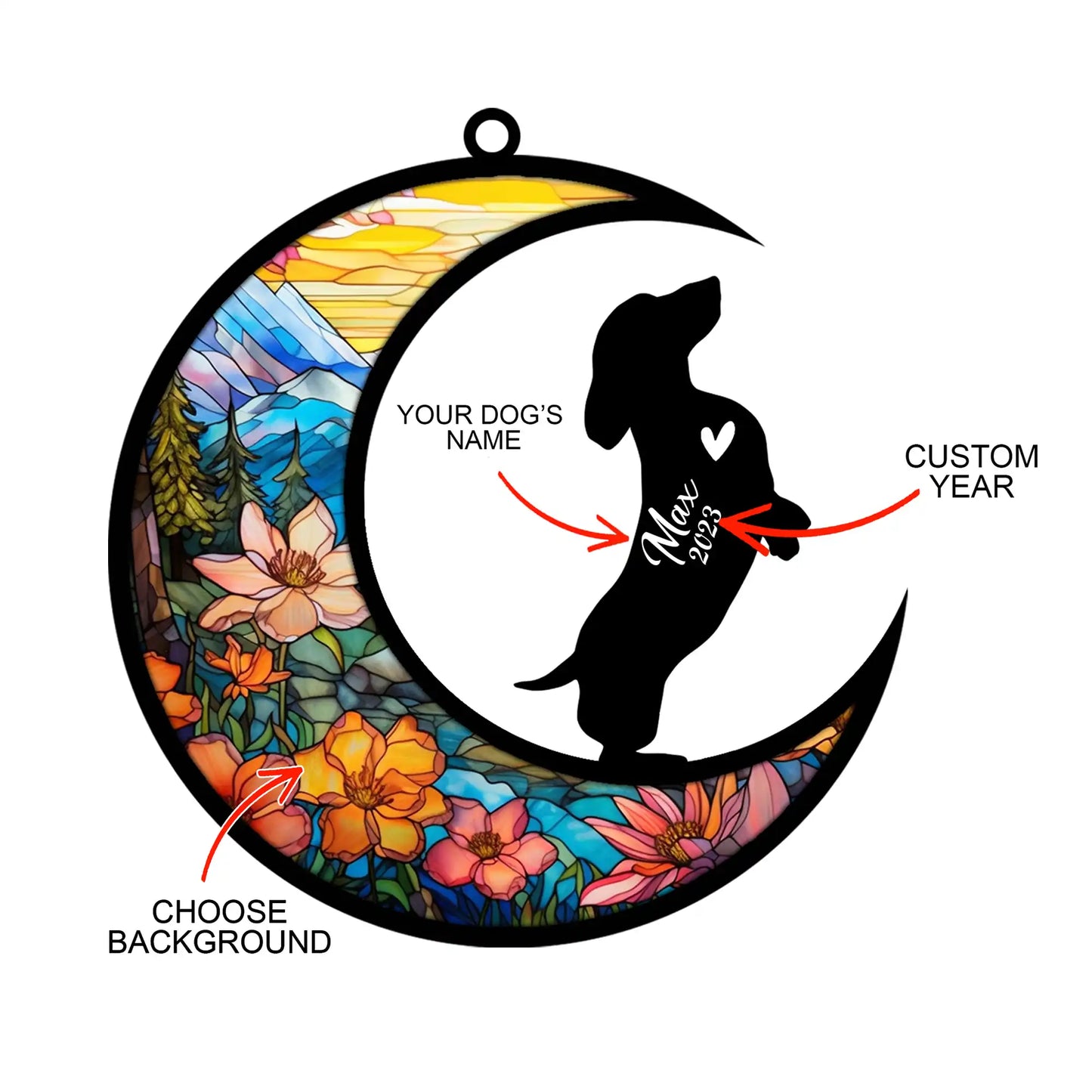 Personalized Dachshund Memorial Suncatcher - Pet Loss Keepsake Gift