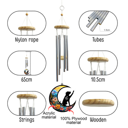 Netecom Boxer Dog Wind Chimes Memorial, Personalized Pet Memorial Windchime for Dogs Suncatcher, Dog Loss Memorial Ornament, Loss of Pet Remembrance Gift, Sympathy Pet Wind Chimes Outdoor Garden