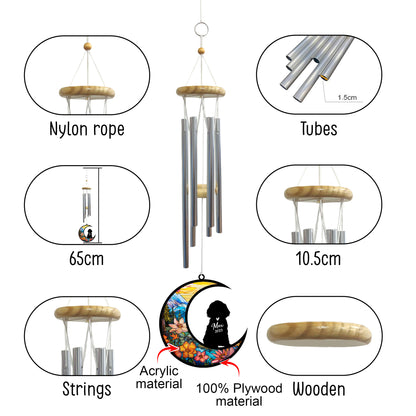 Netecom Cocker Spaniel Dog Wind Chimes Memorial, Personalized Pet Memorial Windchime for Dogs Suncatcher, Dog Loss Memorial Ornament, Loss of Pet Remembrance Gift, Sympathy Pet Wind Chimes Outdoor Garden