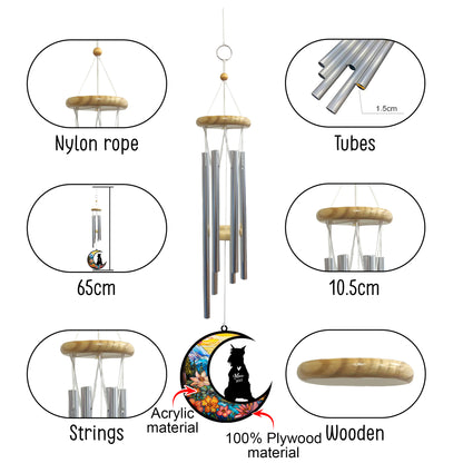 Netecom Schnauzer Dog Wind Chimes Memorial, Personalized Pet Memorial Windchime for Dogs Suncatcher, Dog Loss Memorial Ornament, Loss of Pet Remembrance Gift, Sympathy Pet Wind Chimes Outdoor Garden