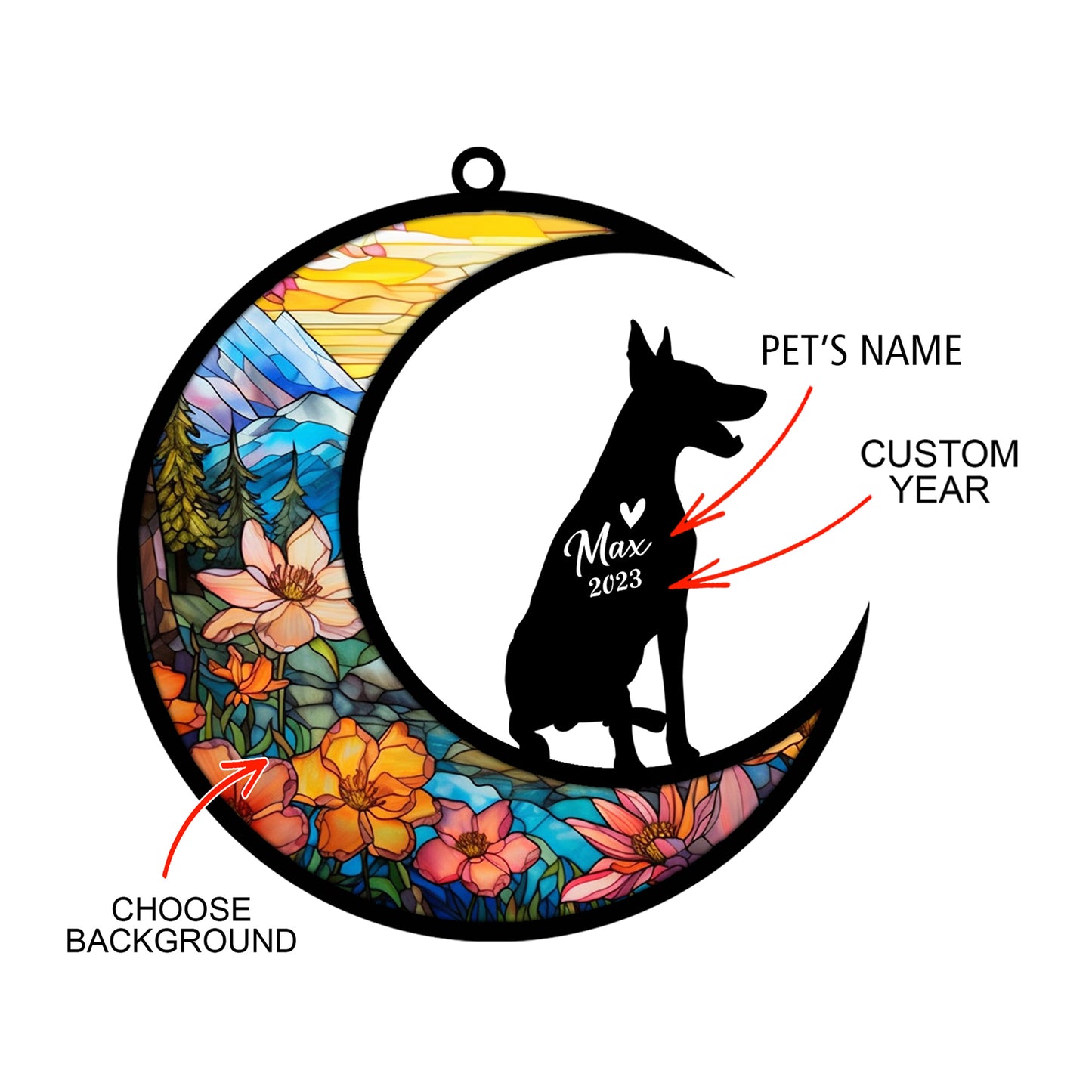 Netecom Personalized Doberman Memorial Suncatcher - Dog Loss Sympathy Gift with Name & Date - Doberman Christmas Ornament & Pet Bereavement Keepsake