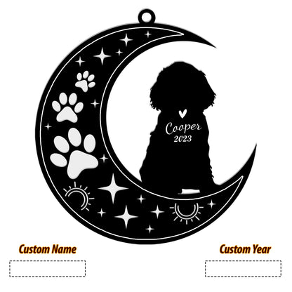 Netecom Cocker Spaniel Dog Memorial Suncatcher, Personalized Cocker Spaniel Ornament with Name Date, Sympathy Gift for Pet Loss Sun Catchers, Dog Grief Gift, Bereavement Gifts for Loss of Pet