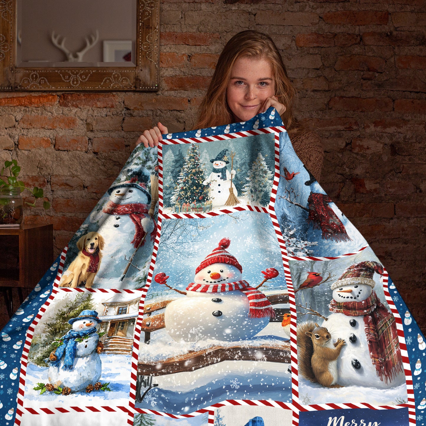 Netecom Winter Holiday Snowman Blanket, Christmas Snowman Lover Throw Blanket for Couch, Bed or Sofa, Ultra Soft Warm Gift for Winter and Christmas