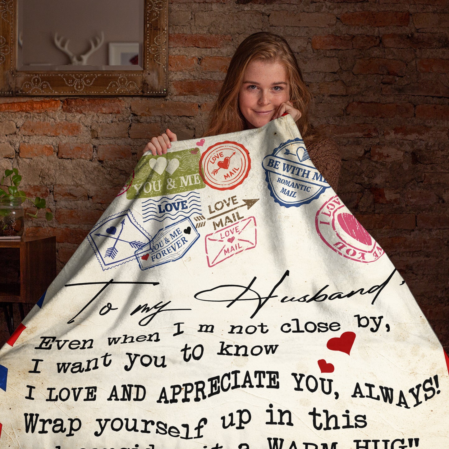 Netecom Personalized To My Husband Blanket from Wife, Romantic Love Letter Throw Blanket for Couch, Bed or Sofa, Ultra Soft Warm, Wedding Anniversary, Birthday or Valentine’s Day