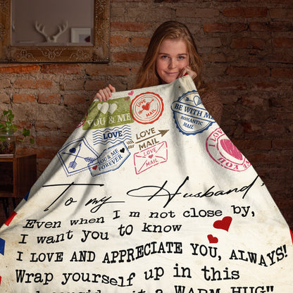 Netecom Personalized To My Husband Blanket from Wife, Romantic Love Letter Throw Blanket for Couch, Bed or Sofa, Ultra Soft Warm, Wedding Anniversary, Birthday or Valentine’s Day