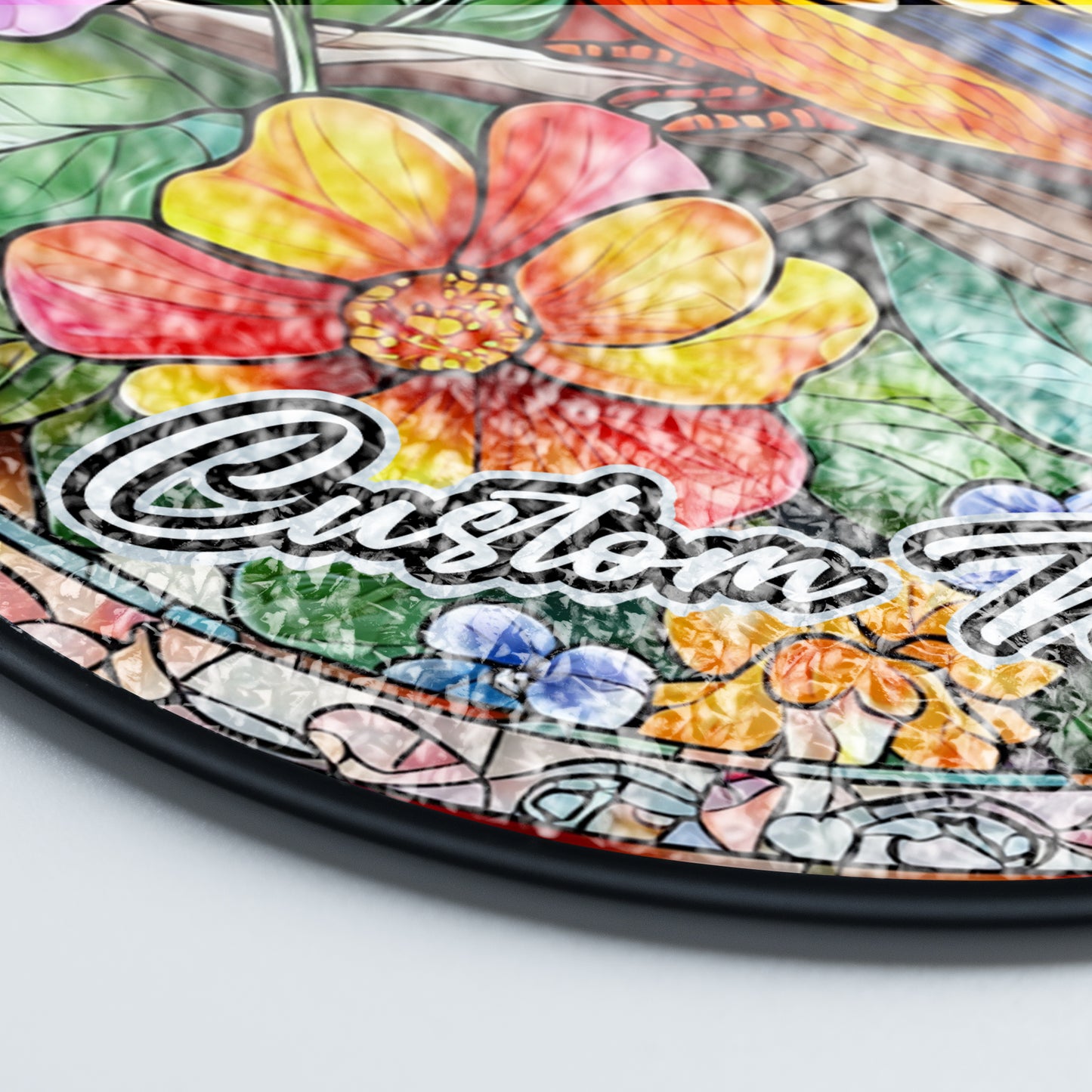 Netecom Custom Bird Stained Glass Ornament, Personalized Memorial Suncatcher, Pet Loss Remembrance Gift, Christmas Decoration