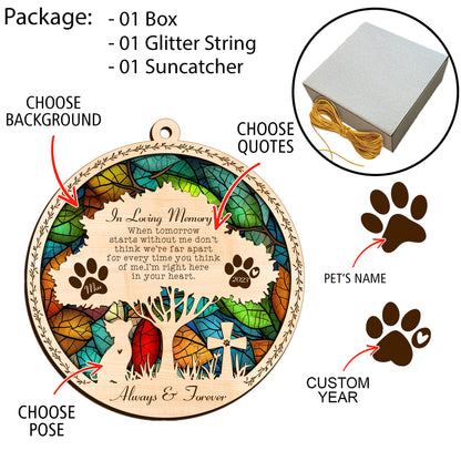 Netecom Personalized Chihuahua Memorial Suncatcher, Chihuahua Dog Memorial Gifts with Name Date, Pet Loss Light Catcher, Bereavement Gift Dog Memorial Ornament Loss of Pet Sympathy Gift for Dog Lover